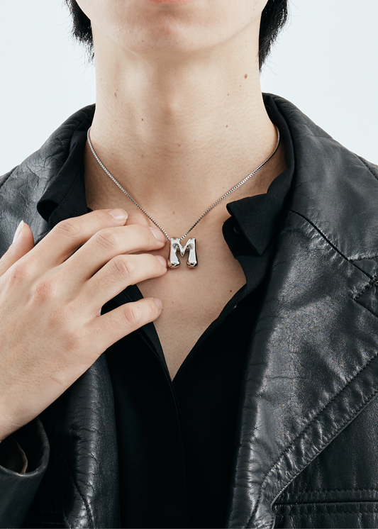Bubble Letter Necklace(Silver)